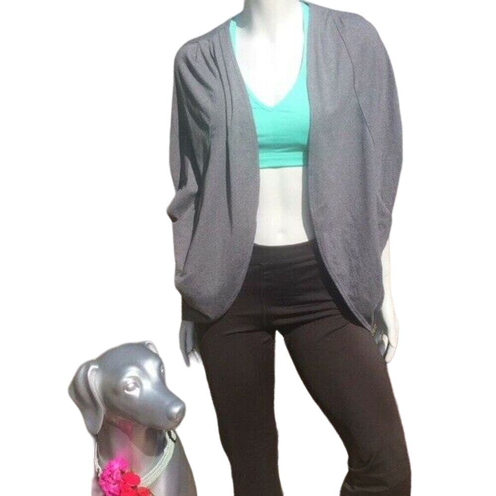 Aspire Cocoon Gray Open Front Yoga Long Sleeve Cardigan Women's Size XS